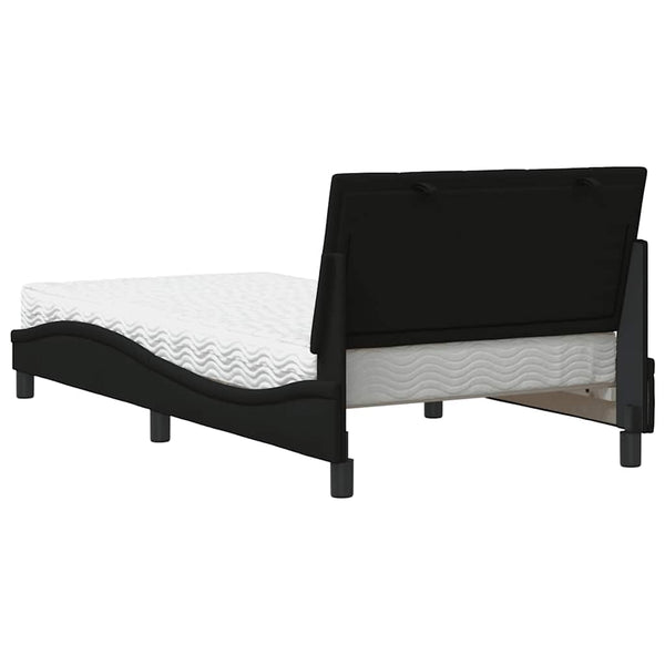 vidaXL Bed with Mattress "Hanko" Black 100x200 cm Fabric