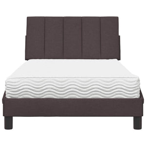vidaXL Bed with Mattress "Hanko" Dark Brown 100x200 cm Fabric