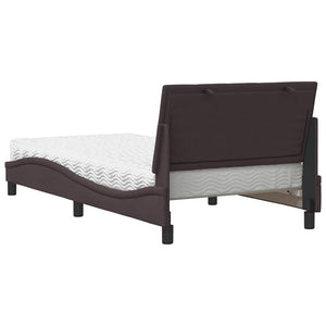 vidaXL Bed with Mattress "Hanko" Dark Brown 100x200 cm Fabric