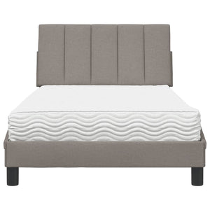 vidaXL Bed with Mattress "Hanko" Taupe 100x200 cm Fabric