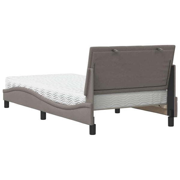 vidaXL Bed with Mattress "Hanko" Taupe 100x200 cm Fabric