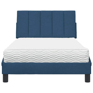 vidaXL Bed with Mattress "Hanko" Blue 100x200 cm Fabric
