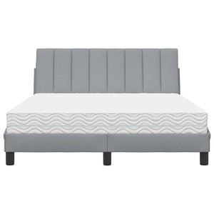 vidaXL "Hanko" Light Grey 120x200 cm Fabric Bed with Mattress