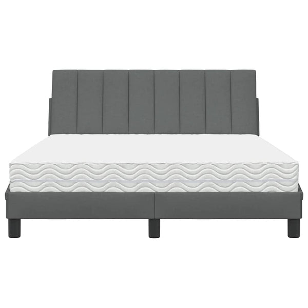 vidaXL Bed with Mattress "Hanko" Dark Gray 120x200 cm Fabric