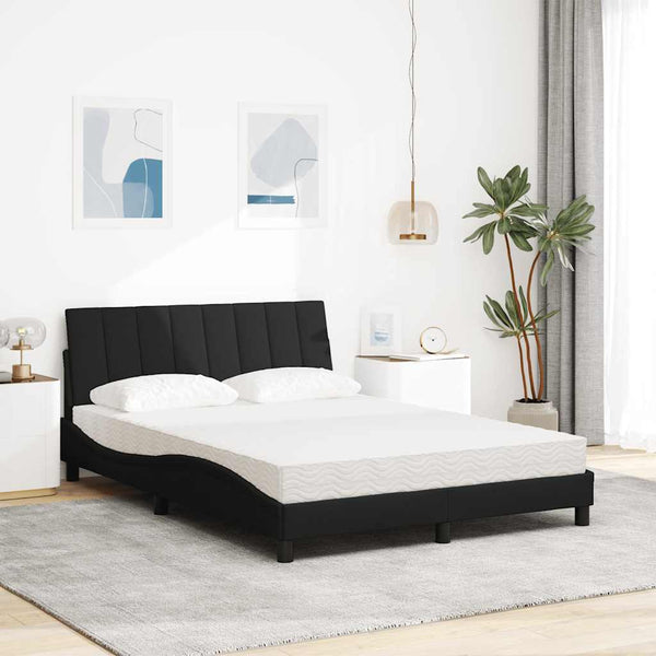 vidaXL Bed with Mattress "Hanko" Black 120x200 cm Fabric