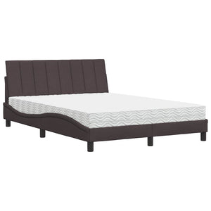 vidaXL "Hanko" Dark Brown Bed with Mattress 120x200 cm Fabric