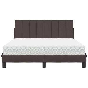 vidaXL "Hanko" Dark Brown Bed with Mattress 120x200 cm Fabric