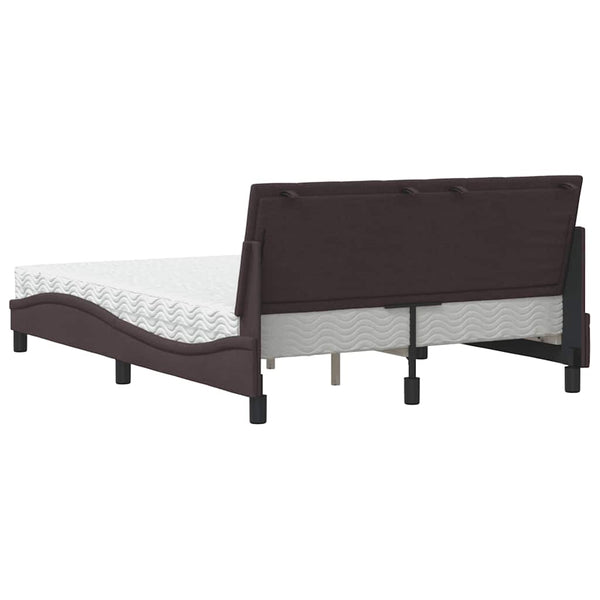vidaXL "Hanko" Dark Brown Bed with Mattress 120x200 cm Fabric