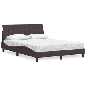 vidaXL "Hanko" Dark Brown Bed with Mattress 120x200 cm Fabric