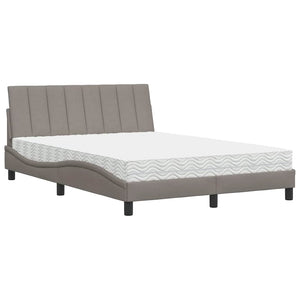 vidaXL "Hanko" Taupe Fabric Bed with Mattress 120x200 cm