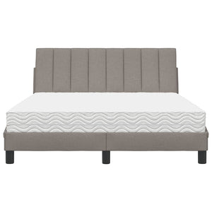 vidaXL "Hanko" Taupe Fabric Bed with Mattress 120x200 cm