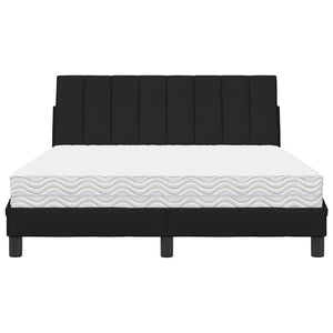 vidaXL Bed with Mattress "Hanko" Black 140x190 cm Fabric