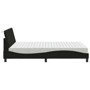 vidaXL Bed with Mattress "Hanko" Black 140x190 cm Fabric