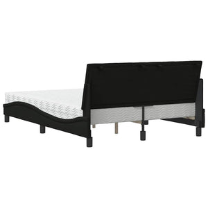 vidaXL Bed with Mattress "Hanko" Black 140x190 cm Fabric