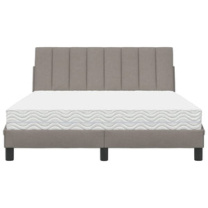 vidaXL Bed with Mattress "Hanko" Taupe 140x190 cm Fabric