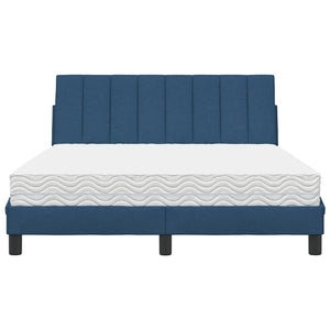 vidaXL Bed with Mattress "Hanko" Blue 140x190 cm Fabric