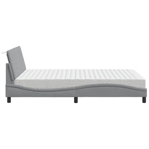 vidaXL Bed with Mattress "Hanko" Light Grey 140x200 cm Fabric