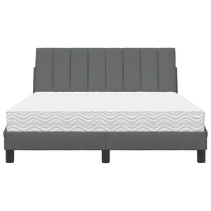 vidaXL "Hanko" Dark Grey Fabric Bed with Mattress 140x200 cm