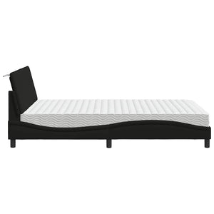 vidaXL Bed with Mattress "Hanko" Black 140x200 cm Fabric