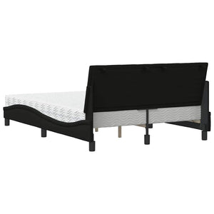 vidaXL Bed with Mattress "Hanko" Black 140x200 cm Fabric