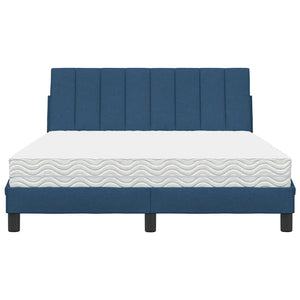 vidaXL Bed with Mattress "Hanko" Blue 140x200 cm Fabric
