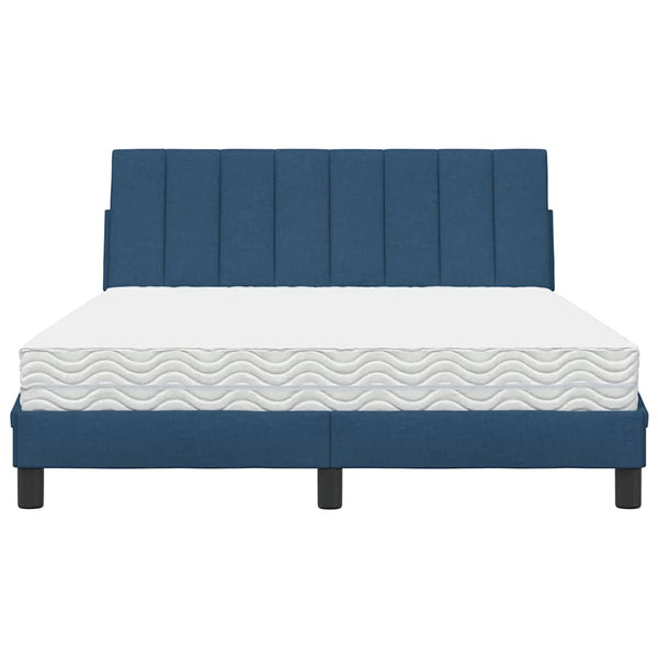 vidaXL Bed with Mattress "Hanko" Blue 140x200 cm Fabric