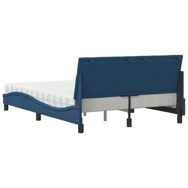 vidaXL Bed with Mattress "Hanko" Blue 140x200 cm Fabric
