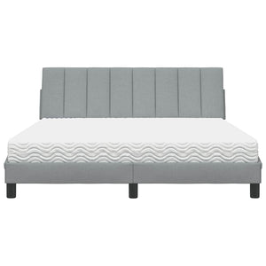 vidaXL Bed with Mattress "Hanko" Light Grey 160x200 cm Fabric