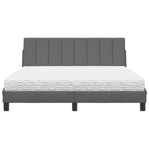 vidaXL Bed with Mattress "Hanko" Dark Grey 160x200 cm Fabric