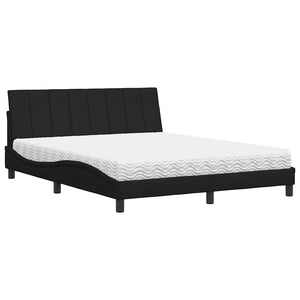 vidaXL Bed with Mattress "Hanko" Black 160x200 cm Fabric
