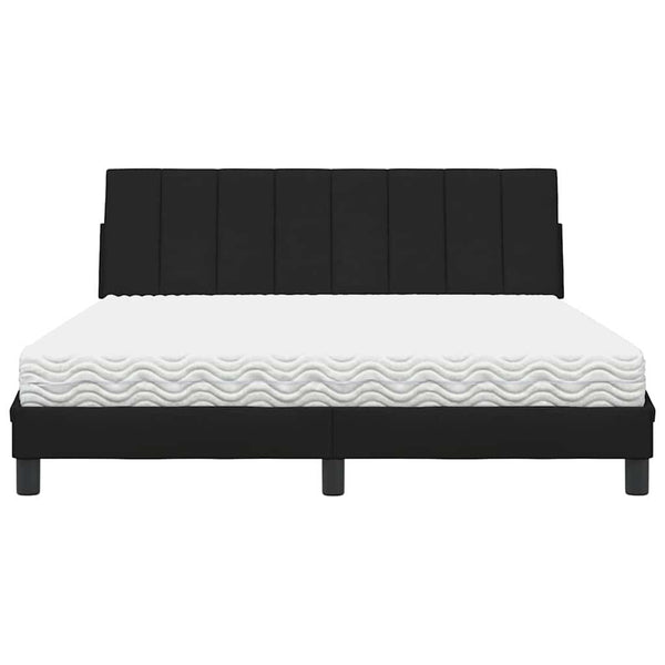 vidaXL Bed with Mattress "Hanko" Black 160x200 cm Fabric