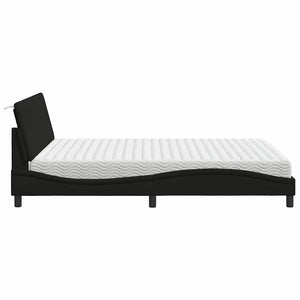 vidaXL Bed with Mattress "Hanko" Black 160x200 cm Fabric