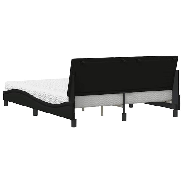 vidaXL Bed with Mattress "Hanko" Black 160x200 cm Fabric