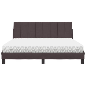 vidaXL Bed with Mattress "Hanko" Dark Brown 160x200 cm Fabric