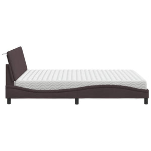 vidaXL Bed with Mattress "Hanko" Dark Brown 160x200 cm Fabric