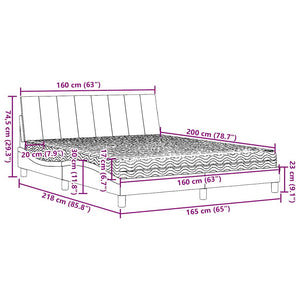 vidaXL Bed with Mattress "Hanko" Taupe 160x200 cm Fabric