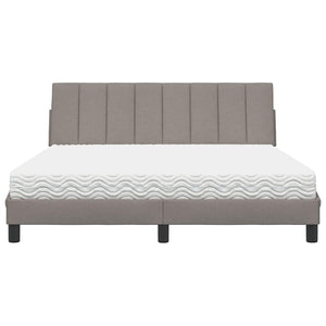 vidaXL Bed with Mattress "Hanko" Taupe 160x200 cm Fabric