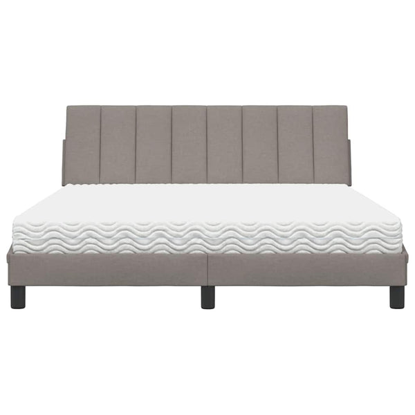 vidaXL Bed with Mattress "Hanko" Taupe 160x200 cm Fabric