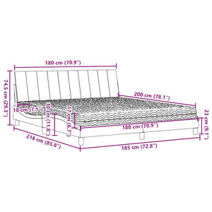 vidaXL Bed with Mattress "Hanko" Dark Gray 180x200 cm Fabric