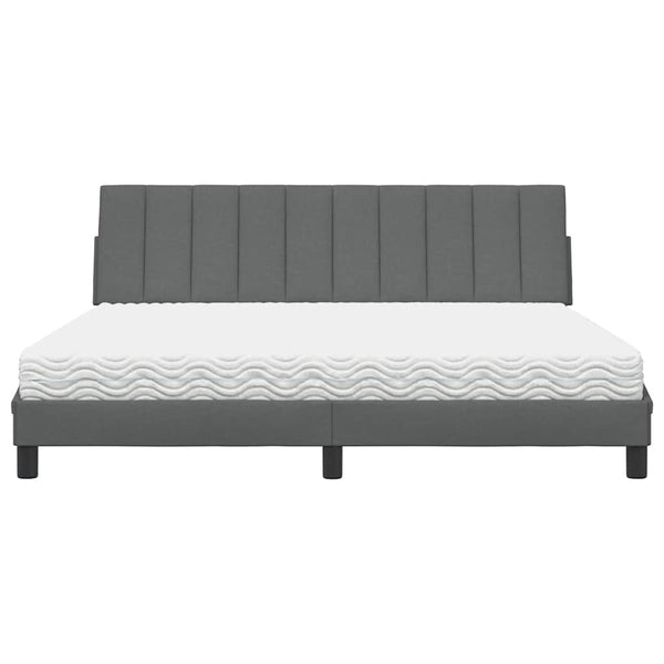vidaXL Bed with Mattress "Hanko" Dark Gray 180x200 cm Fabric