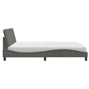 vidaXL Bed with Mattress "Hanko" Dark Gray 180x200 cm Fabric