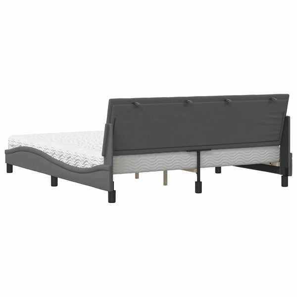 vidaXL Bed with Mattress "Hanko" Dark Gray 180x200 cm Fabric