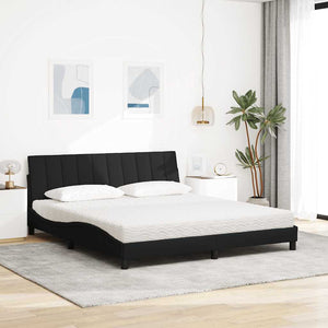 vidaXL "Hanko" Bed with Mattress Black 180x200 cm Fabric