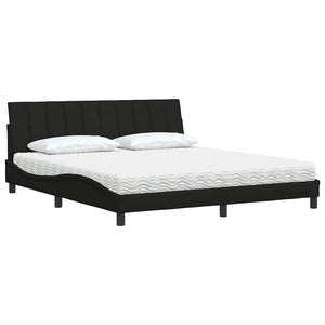 vidaXL "Hanko" Bed with Mattress Black 180x200 cm Fabric