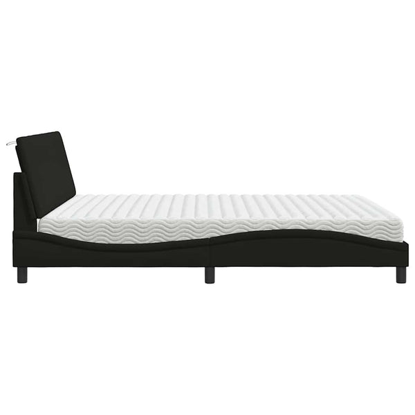 vidaXL "Hanko" Bed with Mattress Black 180x200 cm Fabric