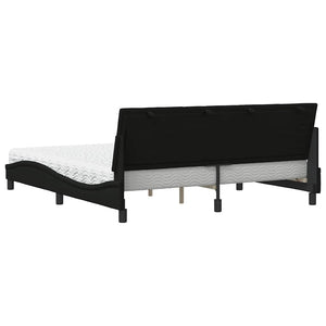 vidaXL "Hanko" Bed with Mattress Black 180x200 cm Fabric