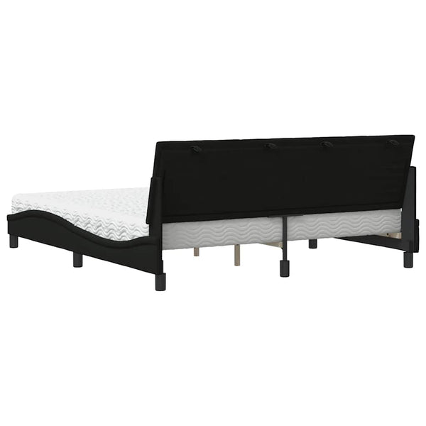 vidaXL "Hanko" Bed with Mattress Black 180x200 cm Fabric