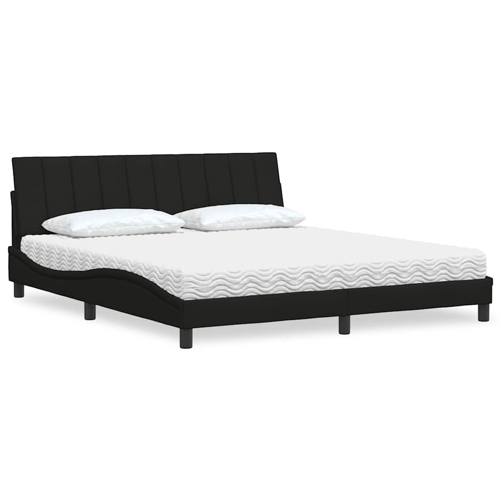vidaXL "Hanko" Bed with Mattress Black 180x200 cm Fabric