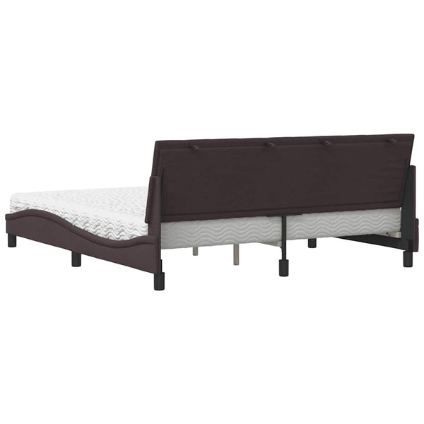 vidaXL Bed with Mattress "Hanko" Dark Brown 180x200 cm Fabric