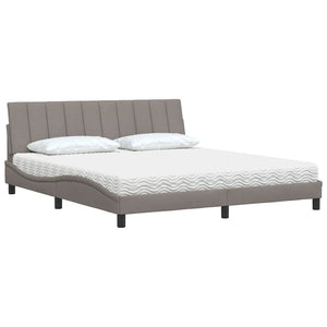 vidaXL Bed with Mattress "Hanko" Taupe 180x200 cm Fabric